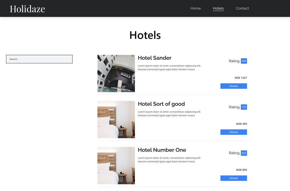 hotels page